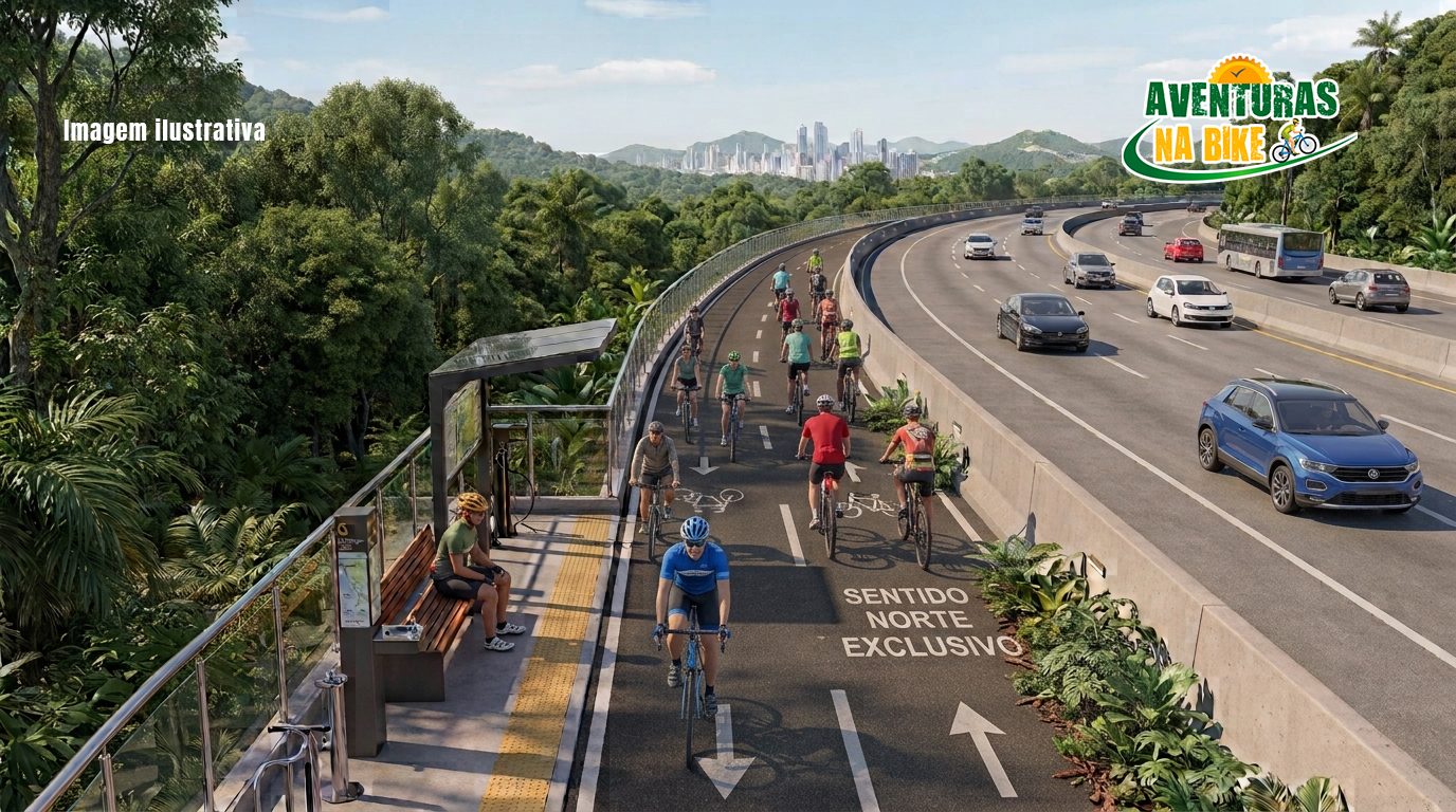 CICLISTA DE SC QUEREM CICLOVIA JUNTO A VIAMAR. RODOVIA TERÁ INVESTIMENTO DE 9 BILHÕES